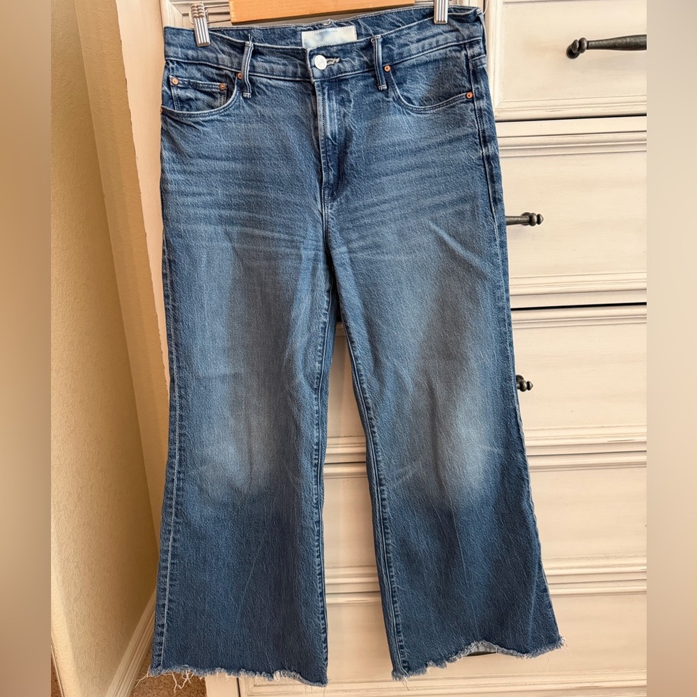 MOTHER superior twister sneak wide leg jeans